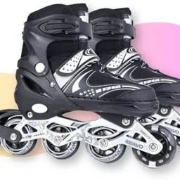 aaryajit Black Skating Shoes for Boys Kids Girls In-line Skates In-line Skates In-line Skates - Size 7 YEAR TO 17 YEAR UK-picture-46