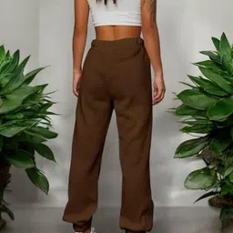 my swag Women Solid Brown Track Pants image 2