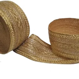 de-ultimate CWG0005 (9 Mtr) Roll Of Golden Gota Patti Unique Pattern Embroidery Trim Lace Border with 5.08 cm width for Saree,suit,dresses Embellishment,fashion Designing,craftworks Lace Reel image 1