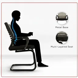 vistro visitor or conference chair Fabric Office Visitor Chair image 4