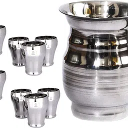 SHINI LIFESTYLE Stainless Steel Jug and Glass combo, Water Jug, juice glass set Jug Glass Set-picture-17