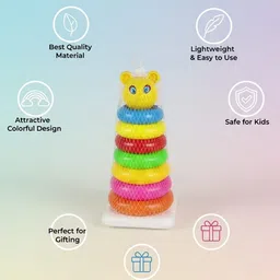 bear winngs Multicolour Educational Stacking Ring Toy for kids (set of 7 rings) image 3