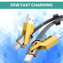 NANDGHER 4-in-1 Cable 1 m 4-in-1 Multi-Port Fast Charging, Data Sync Cable for Lightning, Type-C, USBD117-image-36