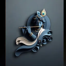 meclay arts Premium Modern Lord Krishna Flute Photo Frame Acrylic 14 inch x 10 inch Painting-picture-13