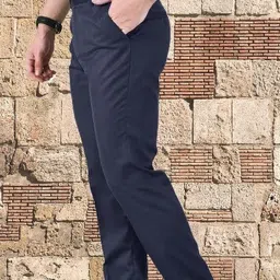 ad & av Men Regular Fit Dark Blue Polyester Trousers image 3