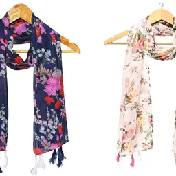 mss fashion Printed Chiffon Women Multicolor Stole, Scarf, Fancy Scarf-picture-48
