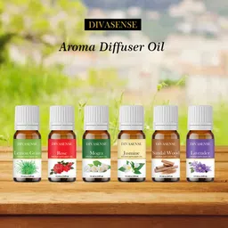 divasense Home Fragrance Aroma Oil, Jasmine, Lemon Grass, Sandal Wood, Rose, Lavender, Mogra, Diffuser image 1