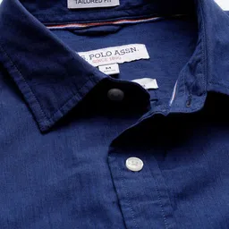 u.s. polo assn. Men Tailored Fit Solid Cut Away Collar Casual Shirt image 2