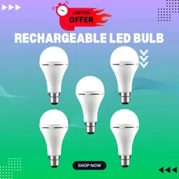 sacro Rechargeable Emergency Bulb Inverter Bulb, 3Hr Battery Backup_Pack of 5 P375 3 hrs Bulb Emergency Light-picture-28