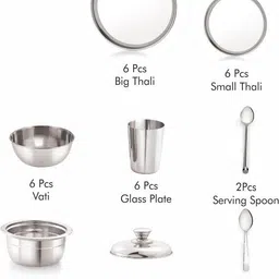 neelam Pack of 36 Stainless Steel Premium Dinner Set of 36 Pcs, 22G Dinner Set image 4