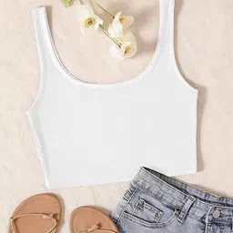 pinovo Pack of 2 Casual Sleeveless Solid Women Black, White Top image 3