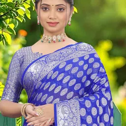 shopwell Printed Banarasi Georgette Saree-picture-12