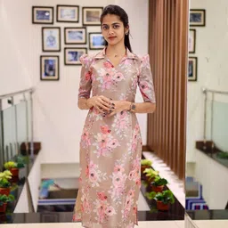sun fashion and lifestyle Women Printed Chanderi Straight Kurta-picture-10