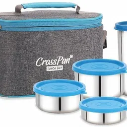 crosspan Zion Fresh Stainless Steel Lunch Box (200ml,320 ml, 500 ml & Tumbler 400 ml) 4 Containers Lunch Box-picture-11