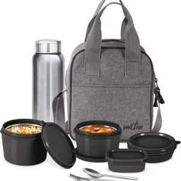 milton Savor Lunch Tiffin, Set of 5, (180 ml, 320 ml, 450 ml, 100ml, 750ml, With Jacket 3 Containers Lunch Box-picture-12