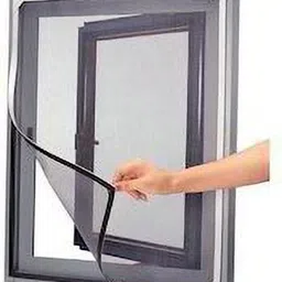 buyagain HDPE - High Density Poly Ethylene Infants Washable 3X5 FT grey Fiberglas Window Mosquito Net Stitched with Loop on All Four Borders Mosquito Net image 2