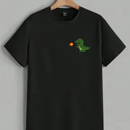 brokee Women Graphic Print, Cartoon, Typography Round Neck Cotton Blend Black T-Shirt image 5