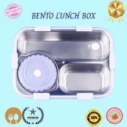 moira international Lunch Box for Kids Compartment Insulated Stainless Steel Tiffin Box for KID_L271 3 Containers Lunch Box image 1