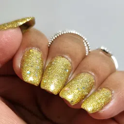 florero High Shine Long & Lasting Non Toxic Professional Nail Polish Glitter Gold image 5