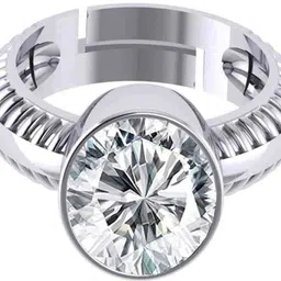 sidhgems 13.25 Ratti 12.00 Crts Jarkan Precious Gemstone Natural Zircon Stone Rashi Ratna Brass Zircon Silver Plated Ring image 3