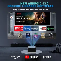 Maizic Smarthome CineCast Pro Smart LED Projector, 18000 Lumens, 4K Support, 170 Inch Screen Size (18000 lm / 1 Speaker / Wireless / Remote Controller) Portable Projector image 2