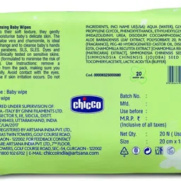 chicco Baby Wipes 20 Pcs In image 2