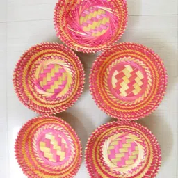 craftcane Bamboo Basket for Vegetable, Fruit, Wedding,Festival Gift Packaging (Pack of 5) Bamboo Fruit & Vegetable Basket-picture-28