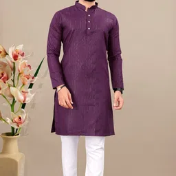 shivgarment Men Cotton Blend Kurta Pyjama Set-picture-13