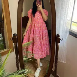 shivsankar Printed Cotton Blend Stitched Flared/A-line Gown-picture-14