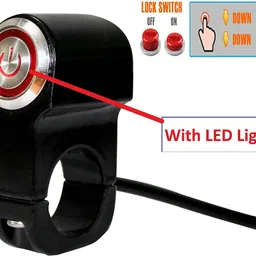 miwings 12V Switch Control with Lighting LED Indicator Headlight Handlebar Switch Latching ON+Off Handle 0 A Bike Mobile Charger image 3