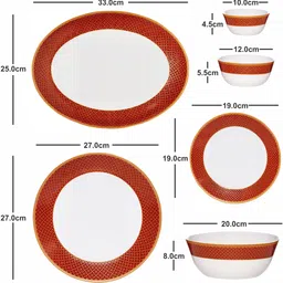 cello Pack of 27 Opalware Glass Dinner Set of 27pcs Dinner Set image 3