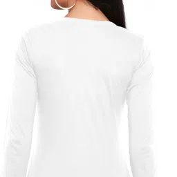 ista fashion Women Printed Round Neck Cotton Blend Orange T-Shirt image 2