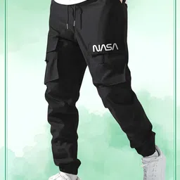 di fashion Men Slim Fit Black Cotton Blend Trousers-picture-13