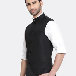 rocksy Men Solid Nehru Jacket image 3