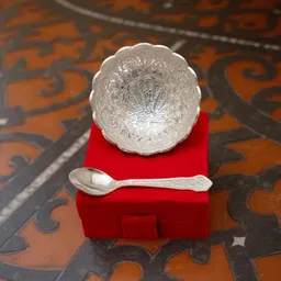 swaroopa Steel Decorative Bowl Silver Bowl image 1