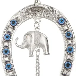 wind chime Blue Evil Eye Elephant Amulet Wall Hanging for Home Protection and Good Luck Brass Windchime-picture-43