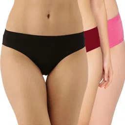 chia fashions Pack of 3 Women Hipster Multicolor Panty image 1