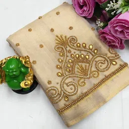 wedyshop Unstitched Art Silk Blouse Material Embroidered-picture-14