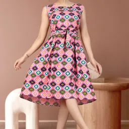 Women A-line Multicolor Knee Length Dress-image-18
