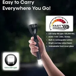 zeno volt 9050 Rechargeable 3 Mode Long Range Upto 1KM Battery Backup 8 hrs Emergency Torch image 5