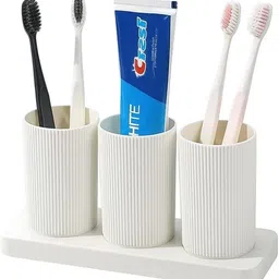 hitu 3 Compartment Spoon, Knife, Fork Holder for Kitchen & Dining Use Plastic Cutlery Set image 4