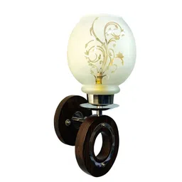 foziq Gold Wooden Novelty Wall Light (Brown) image 5