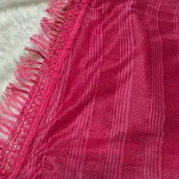 nayerang Lycra Blend Solid White Women Dupatta image 5