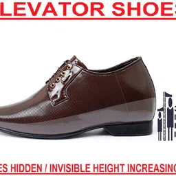 bxxy Men's 9 cm (3.5 Inch) Height Increasing Derby Lace-Up Formal Patent Faux Leather Party Wear Shoes Derby For Men-picture-10