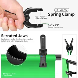 VTS 8 x 12 ft Green Screen Backdrop, Polyester Fabric Background & 3 Backdrop Clips 12 cm Collapsible Reflector image 4