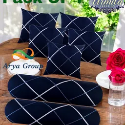 urmila creation 5 Cushion 2 Bolster Microfibre Stripes Bolster Pack of 7-picture-40