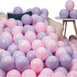 mosclue Solid Pink,Purple Pastel balloons pack of 100 For Kids/Adult/Party/Birthday Decoration Balloon-picture-11