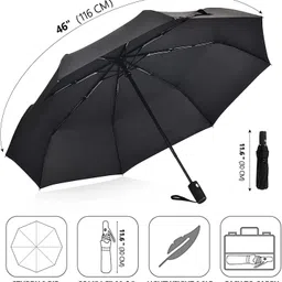 owme UV Protected, Moonsoon & Summer 3 Fold Auto Umbrella for Women, Men Umbrella image 5