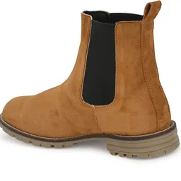 hirel's 100% Original Genuine Suede Leather Cushioned Insole Chelsea Boots For Men image 3