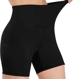 shaperx Solid Women Black Gym Shorts-picture-28